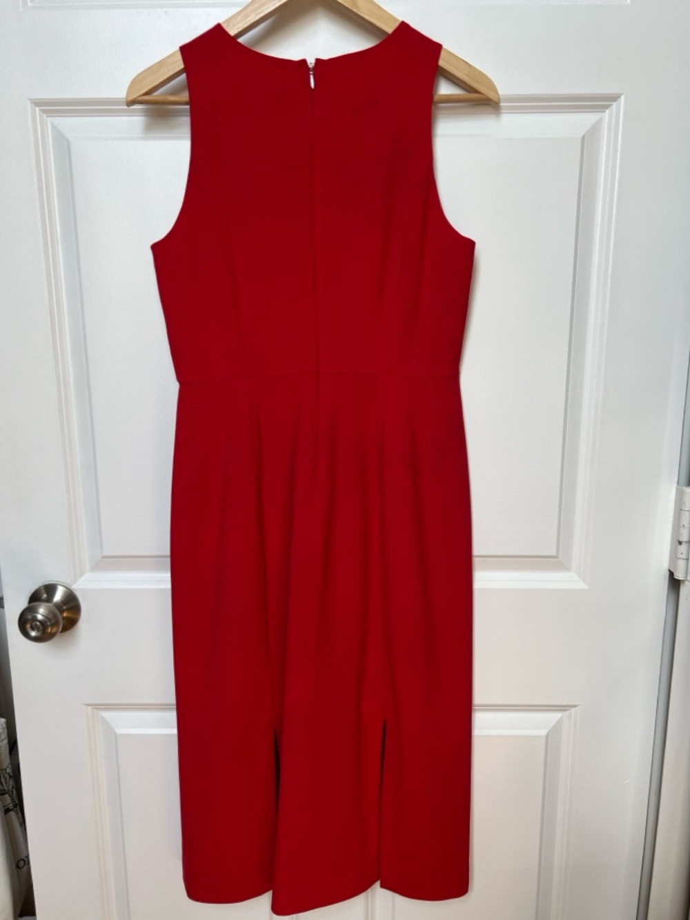 J. Crew Red Sleeveless Midi Dress - side slits - Picture 2 of 6